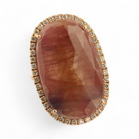 Juweel Brusi ring 18 karaat goud bruine saffier en diamant AA2238RE1 Juweel Brusi ring 18 karaat goud bruine saffier en diamant AA2238RE1