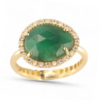 Juweel Brusi ring 18 karaat goud emerald en diamant AA2221G38 Juweel Brusi ring 18 karaat goud emerald en diamant AA2221G38