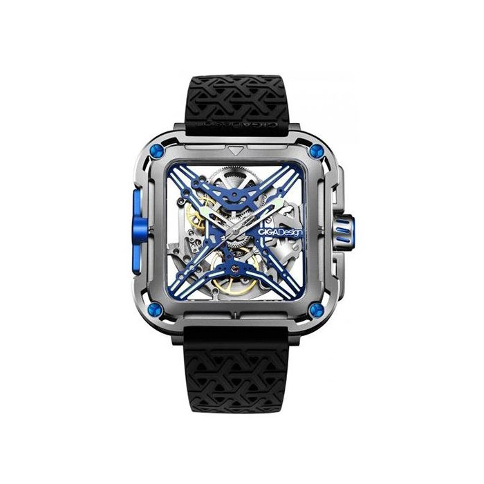 Horloge CIGA DESIGN TITANIUM-GORILLA CYBER BLUE 44MM AUTO X021-TIBU-W25BK 