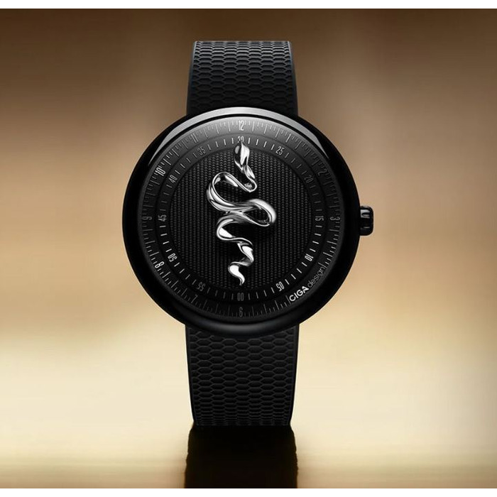 Horloge CIGA DESIGN SNAKE CONCEPT EDITION SILVER 46MM AUTO U037-BB02-W6B 