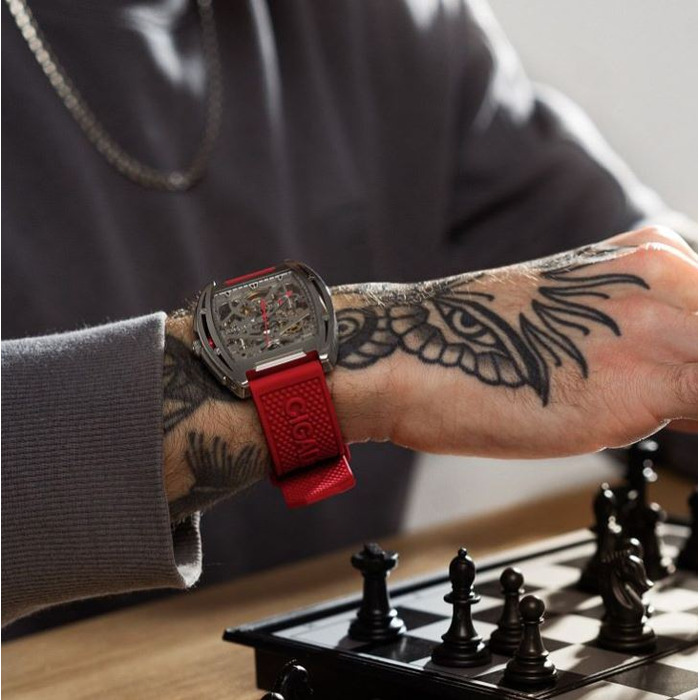 Horloge CIGA DESIGN STAINLESS EDGE RED 40.8MM AUTO Z031-SISI-W15RE 