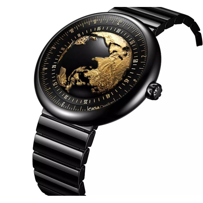 Horloge CIGA DESIGN U-SERIES BLUE PLANET GILDING EDITION 46MM AUTO U033-BG01-6B7B 