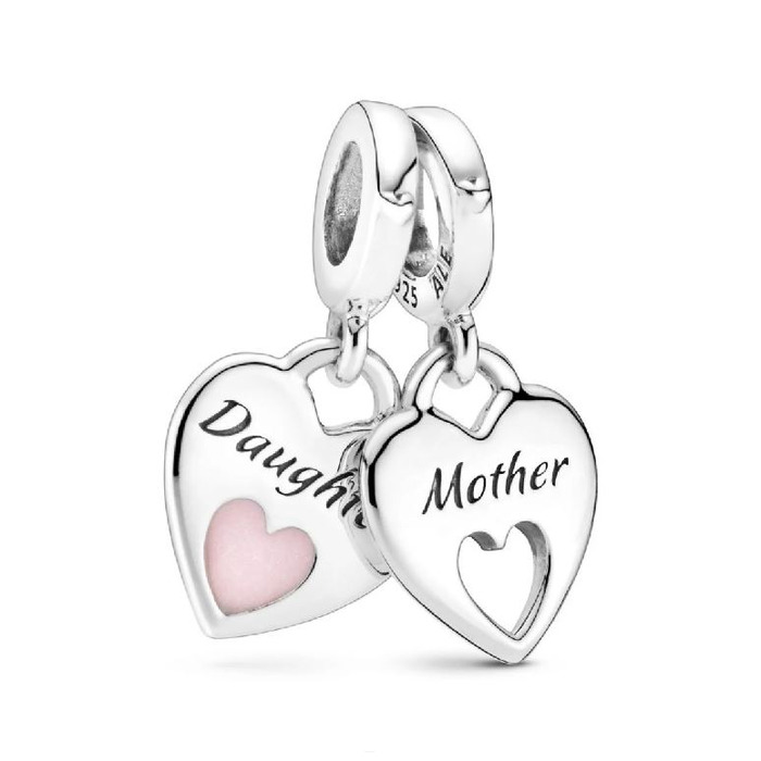 Juweel PANDORA - 799187C01 - DOUBLE MOTHER & DAUGHTER HEART SPLIT DANGLE