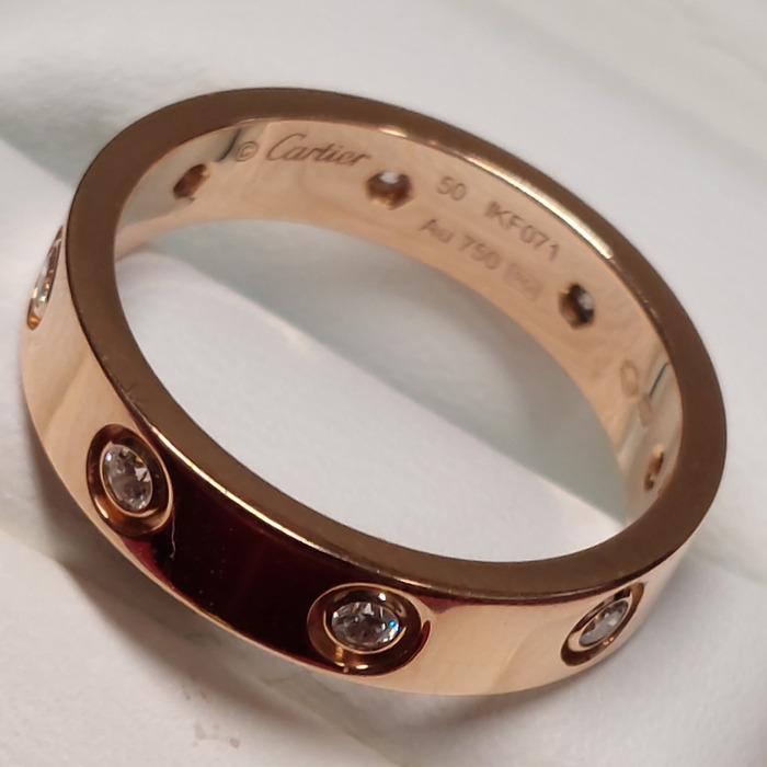 Juweel Cartier Ring LOVE ring small rosé goud 18 karaat briljant Model B4050850 '94088-2362-TWDH' 