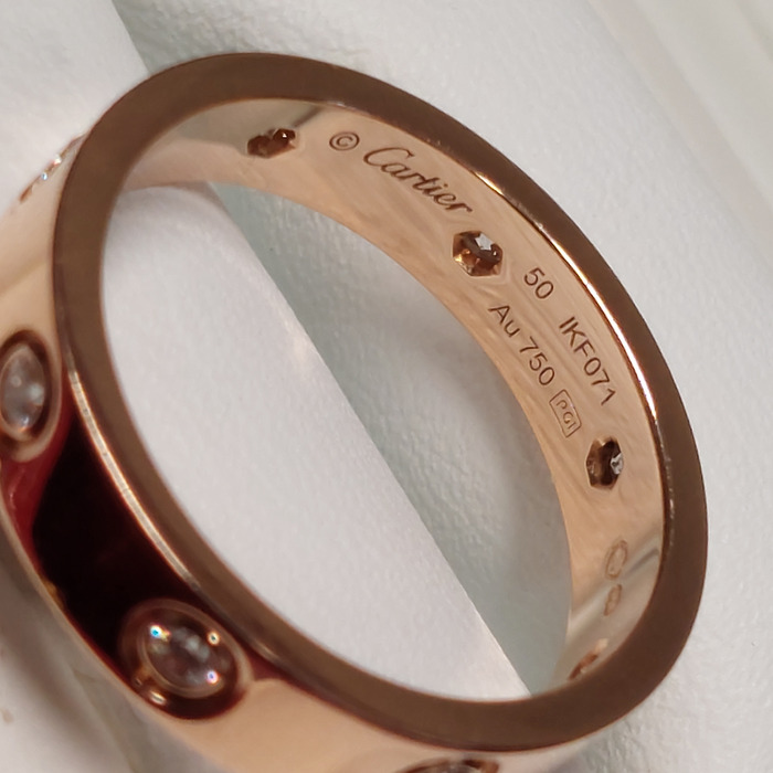 Juweel Cartier Ring LOVE ring small rosé goud 18 karaat briljant Model B4050850 '94088-2362-TWDH' 