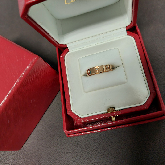 Juweel Cartier Ring LOVE ring small rosé goud 18 karaat briljant Model B4050850 '94088-2362-TWDH' 