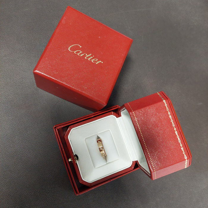 Juweel Cartier Ring LOVE ring small rosé goud 18 karaat briljant Model B4050850 '94088-2362-TWDH' 
