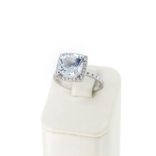 Juweel Coctailring Atelier P - APS073 18K witgoud met briljanten en aquamarijn '94316-2376-TWDH' Juweel Coctailring Atelier P - APS073 18K witgoud met briljanten en aquamarijn '94316-2376-TWDH'