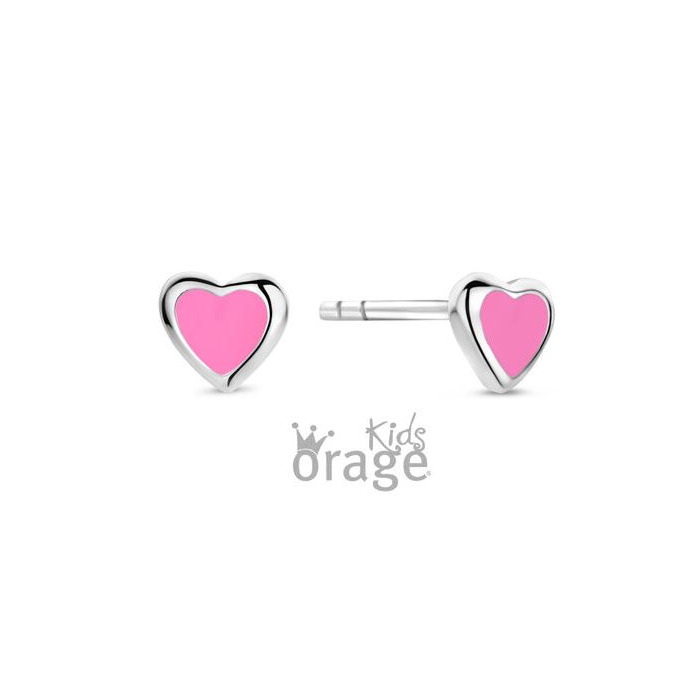 Juweel ORAGE KIDS OORSTEKERS HART ROZE K2743 