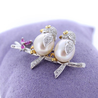 Juweel Broche Bicolor wit en geelgoud 18 karaat briljanten en parels '94666-2378-TWDH' Juweel Broche Bicolor wit en geelgoud 18 karaat briljanten en parels '94666-2378-TWDH'