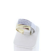 Juweel Ring bicolor wit en geelgoud 18 karaat gezet met briljant '95206-2391-TWDH' Juweel Ring bicolor wit en geelgoud 18 karaat gezet met briljant '95206-2391-TWDH'
