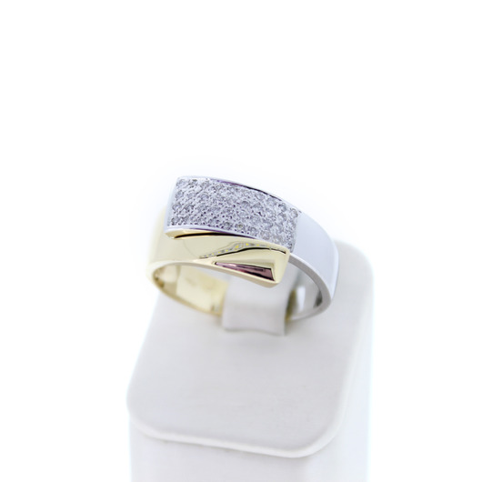 Juweel Ring bicolor wit en geelgoud 18 karaat gezet met briljant '95206-2391-TWDH' Juweel Ring bicolor wit en geelgoud 18 karaat gezet met briljant '95206-2391-TWDH'