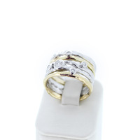 Juweel Ring bicolor wit en geelgoud 18 karaat gezet met briljanten '95253-2395-TWDH' Juweel Ring bicolor wit en geelgoud 18 karaat gezet met briljanten '95253-2395-TWDH'