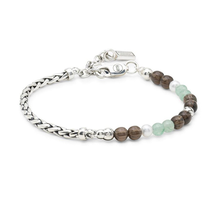 Juweel Buddha To Buddha Stacking Bracelet Spirit Bead Silver Aventurine Smokey Quartz 038AV 