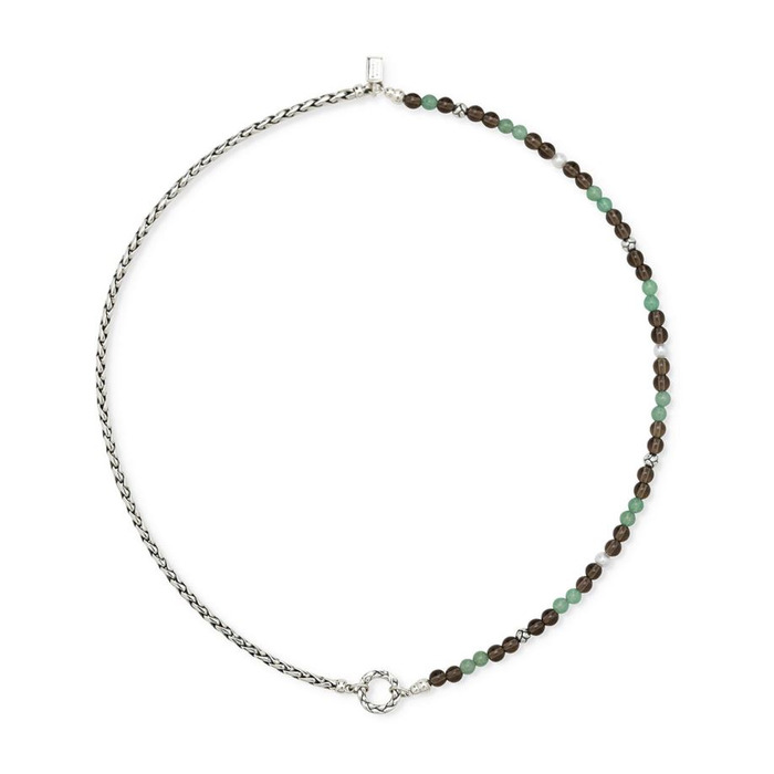 Juweel Buddha To Buddha Stacking Necklace Spirit Bead Silver Aventurine Smokey Quartz 177AV 45cm 