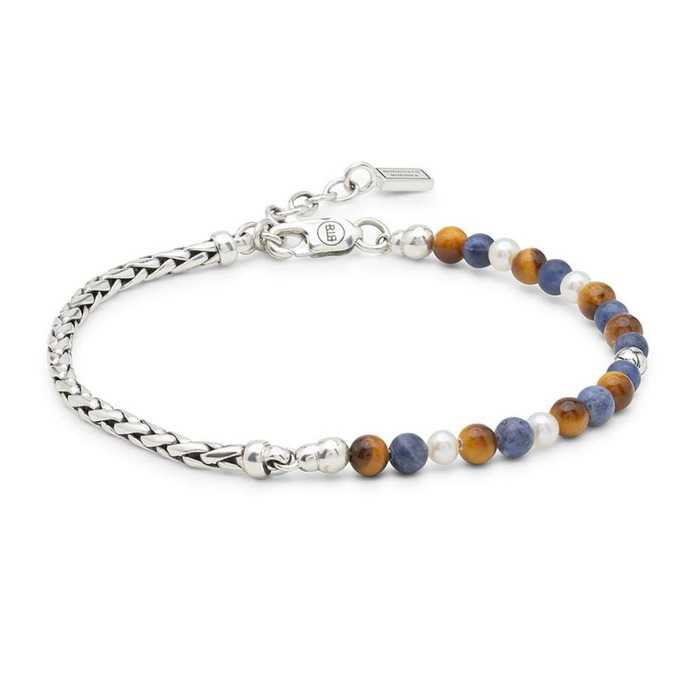 Juweel Buddha To Buddha Stacking Bracelet Spirit Bead Silver Tiger Eye Sodalite 038TIS 