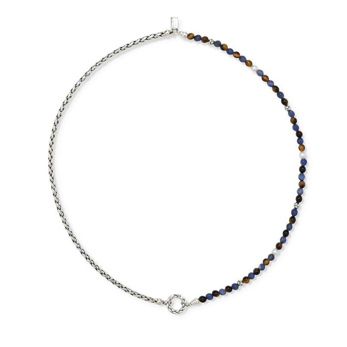 Juweel Buddha To Buddha Stacking Necklace Spirit Bead Silver Tiger Eye Sodalite 177TIS 45cm 