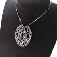 Juweel Ketting met hanger Witgoud 21 karaat Briljant en Smaragd '95539-2397-TWDH' Juweel Ketting met hanger Witgoud 21 karaat Briljant en Smaragd '95539-2397-TWDH'