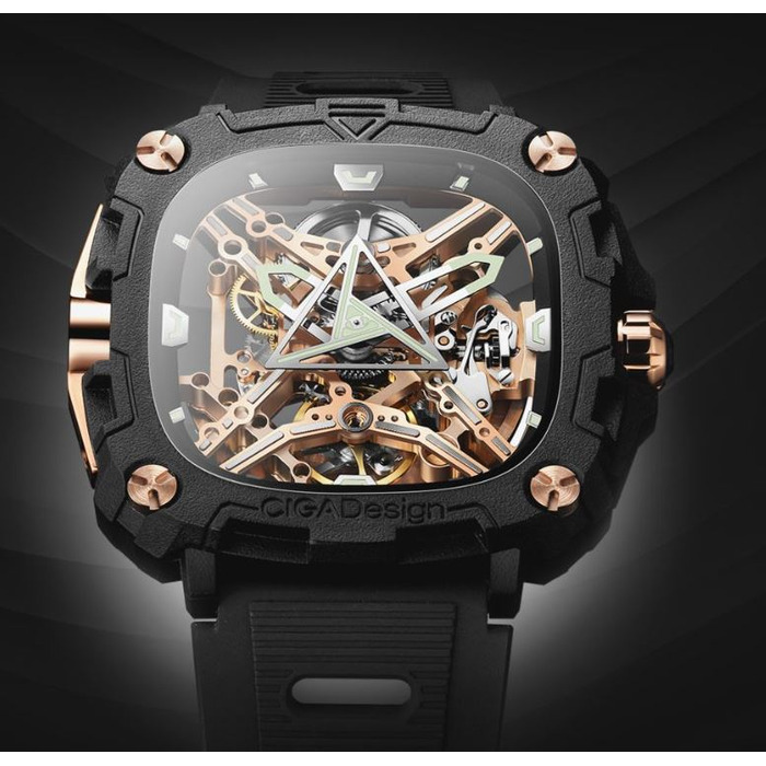 Horloge CIGA DESIGN X-SERIES EYE OF HORUS GOLD 44MM AUTO X051-BR01-W5B 