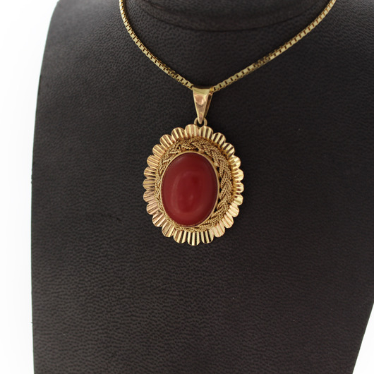 Juweel Ketting Met hanger geelgoud 18 karaat Koraal '95576-2400-TWDH' Juweel Ketting Met hanger geelgoud 18 karaat Koraal '95576-2400-TWDH'