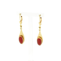 Juweel Oorhangers geelgoud 18 karaat Koraal  '95578-2403-TWDH'  Juweel Oorhangers geelgoud 18 karaat Koraal  '95578-2403-TWDH'