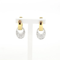 Juweel Oorbellen Bicolor wit en geelgoud 18 karaat Briljant '95580-2404-TWDH' Juweel Oorbellen Bicolor wit en geelgoud 18 karaat Briljant '95580-2404-TWDH'