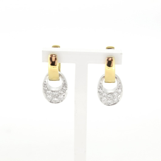 Juweel Oorbellen Bicolor wit en geelgoud 18 karaat Briljant '95580-2404-TWDH' Juweel Oorbellen Bicolor wit en geelgoud 18 karaat Briljant '95580-2404-TWDH'