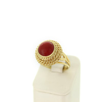 Juweel Ring geelgoud 18 karaat Koraal steen '95577-2402-TWDH' Juweel Ring geelgoud 18 karaat Koraal steen '95577-2402-TWDH'
