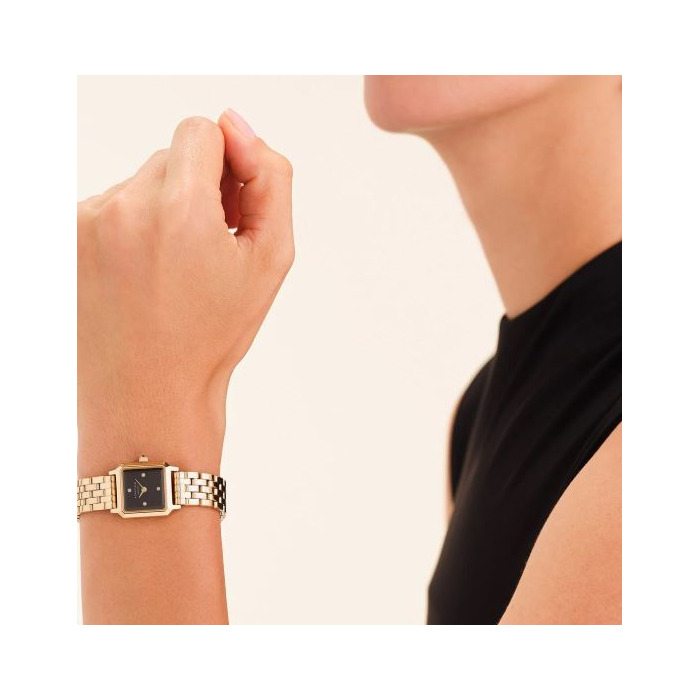 Horloge Rosefield Boxelle Black 4 Crystal Dial BBGSG-B08 