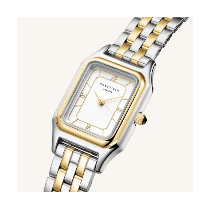 Horloge Rosefield Ivy White Gold Roman Numbers Steel Strap Duotone OCWDSD-OC03 
