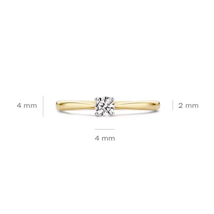 Juweel Blush 14 karaat bicolor zirconium ring 1187BZI 