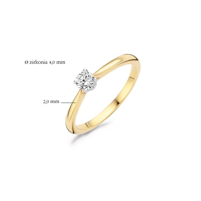 Juweel Blush 14 karaat bicolor zirconium ring 1187BZI 