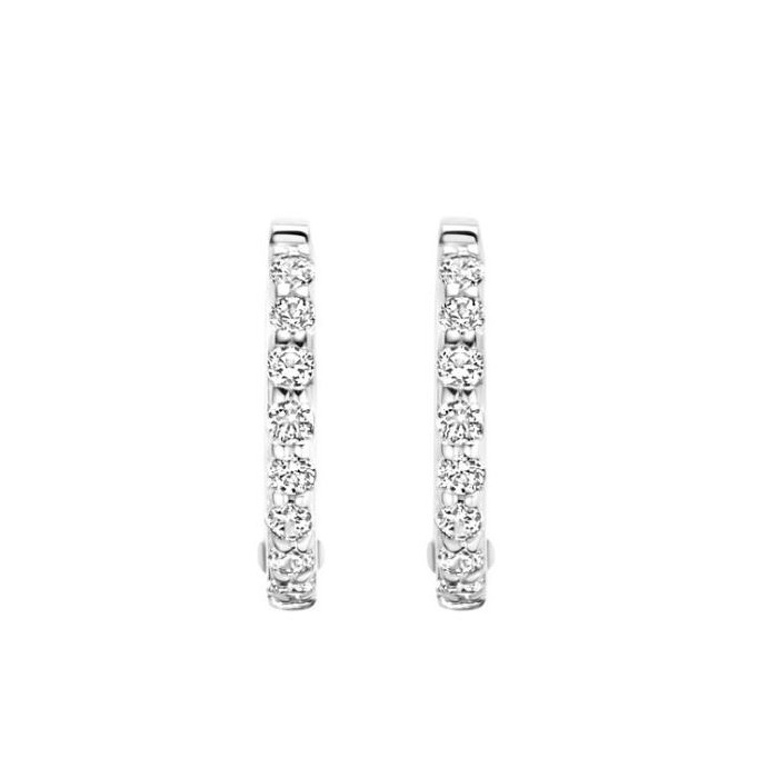 Juweel Blush oorbellen 14 karaat wit goud zirconium 7268WZI 