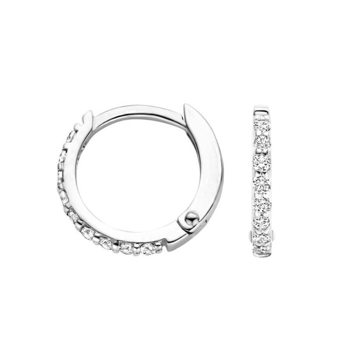 Juweel Blush oorbellen 14 karaat wit goud zirconium 7268WZI 