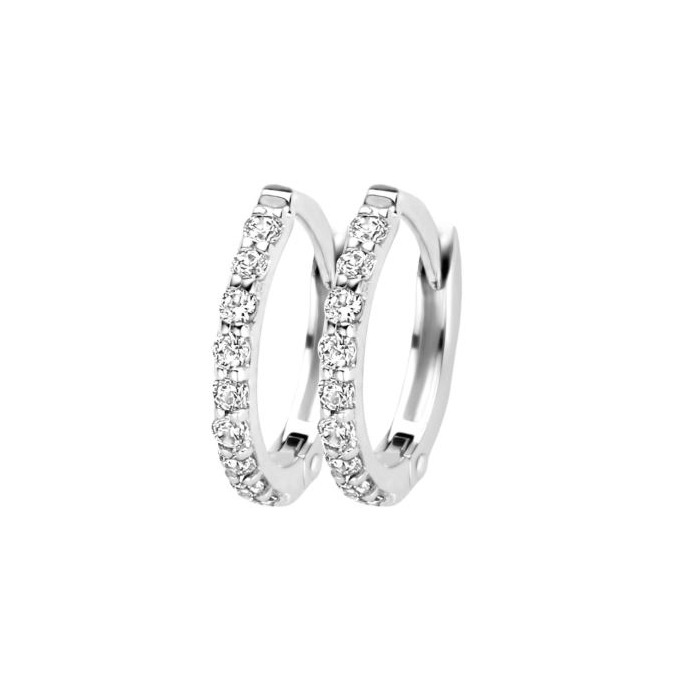 Juweel Blush oorbellen 14 karaat wit goud zirconium 7268WZI 