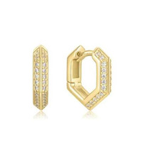 Juweel Ania Haie Trailblazer Shield Huggie Hoop Earrings E067-06G  Juweel Ania Haie Trailblazer Shield Huggie Hoop Earrings E067-06G