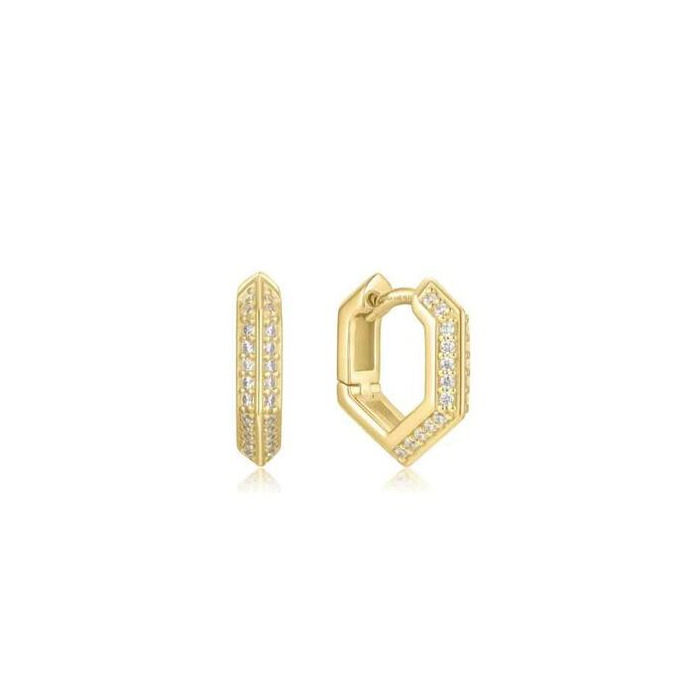 Juweel Ania Haie Trailblazer Shield Huggie Hoop Earrings E067-06G 