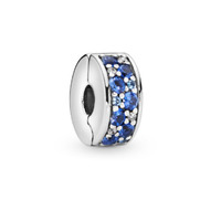 Juweel Pandora Blauwe Pavé Clip Bedel 791817NSBMX  Juweel Pandora Blauwe Pavé Clip Bedel 791817NSBMX