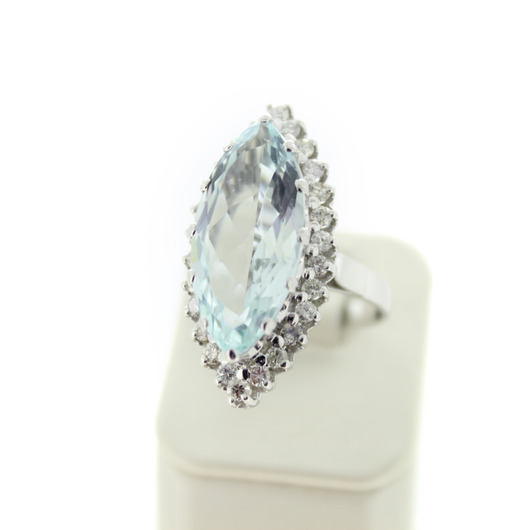 Juweel Ring witgoud 18 karaat briljanten met Aquamarijn '96473-2448-TWDH' Juweel Ring witgoud 18 karaat briljanten met Aquamarijn '96473-2448-TWDH'