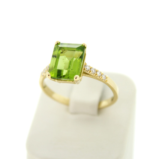 Juweel Ring geelgoud 18 karaat briljant groene kleursteen '96649-2449-TWDH' Juweel Ring geelgoud 18 karaat briljant groene kleursteen '96649-2449-TWDH'