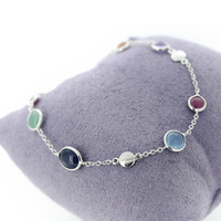 Juweel Armband witgoud 18 karaat kleurstenen '96947-2454-TWDH' Juweel Armband witgoud 18 karaat kleurstenen '96947-2454-TWDH'