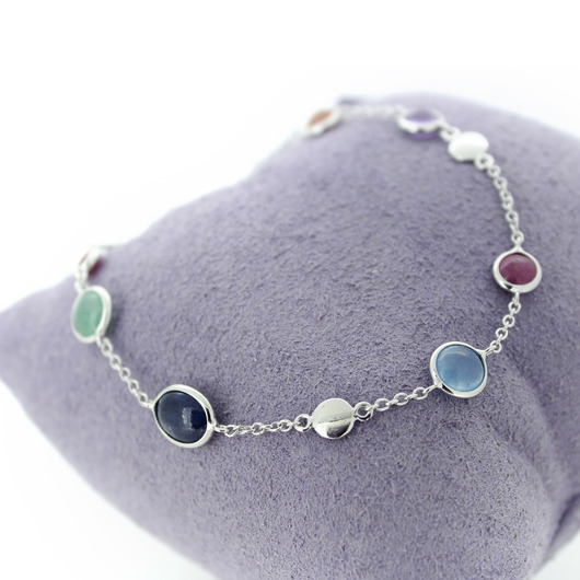 Juweel Armband witgoud 18 karaat kleurstenen '96947-2454-TWDH' Juweel Armband witgoud 18 karaat kleurstenen '96947-2454-TWDH'