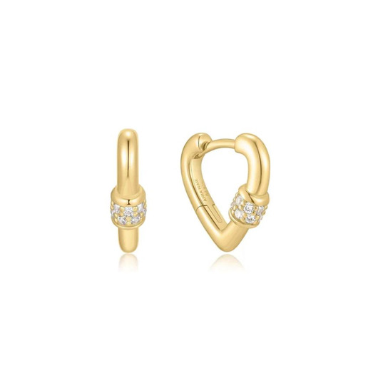 Juweel Ania Haie Reimaginer Mini Heart Clasp Huggie Hoop Earrings E069-04G Juweel Ania Haie Reimaginer Mini Heart Clasp Huggie Hoop Earrings E069-04G