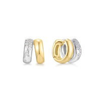 Juweel Ania Haie Reimaginer Two-Tone Sparkling Duet Mixed Huggie Hoop Earrings E069-08T Juweel Ania Haie Reimaginer Two-Tone Sparkling Duet Mixed Huggie Hoop Earrings E069-08T