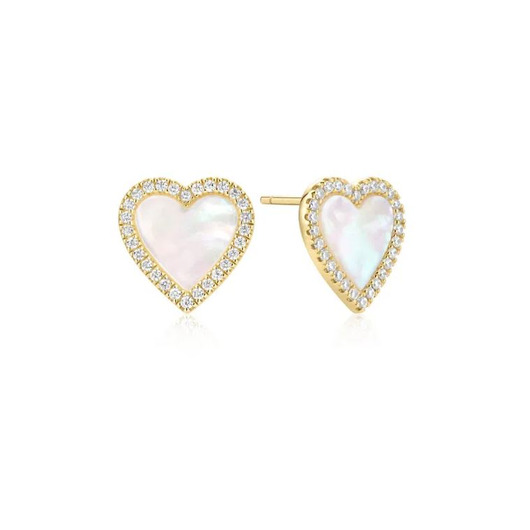 Juweel Ania Haie Glimmer Glow Mother of Pearl Halo Heart Stud Earrings E071-03G Juweel Ania Haie Glimmer Glow Mother of Pearl Halo Heart Stud Earrings E071-03G