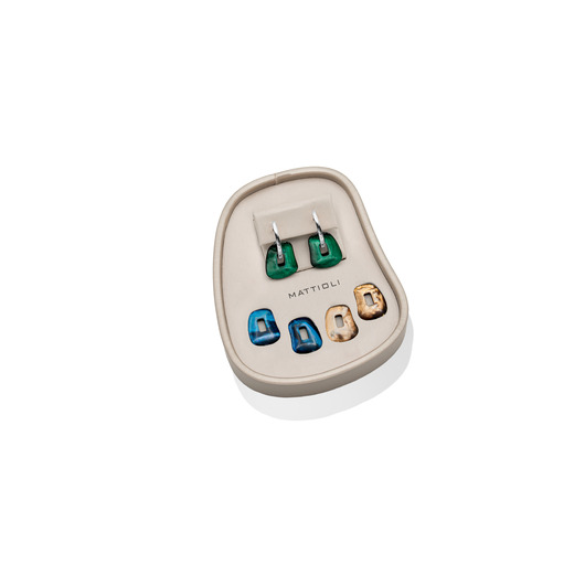 Juweel Mattioli Puzzle Small Earrings In White Gold And 3 Pairs Of Coloured Puzzles MOR054B001 88888 Juweel Mattioli Puzzle Small Earrings In White Gold And 3 Pairs Of Coloured Puzzles MOR054B001 88888