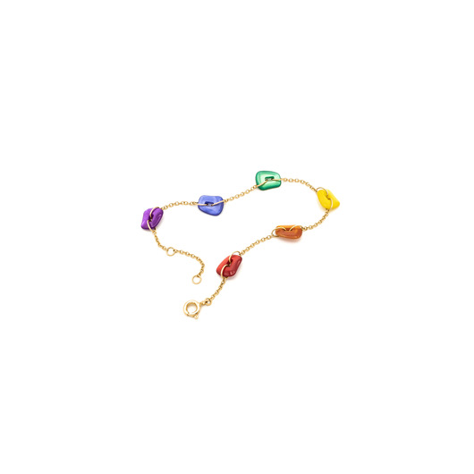 Juweel Mattioli Mini Puzzle rainbow bracelet 18 karaat geelgoud MBR054G107 Juweel Mattioli Mini Puzzle rainbow bracelet 18 karaat geelgoud MBR054G107