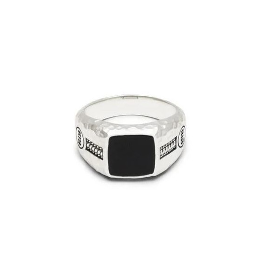 Juweel Buddha To Buddha Ring Tangguh Small Silver Onyx 046ON Juweel Buddha To Buddha Ring Tangguh Small Silver Onyx 046ON