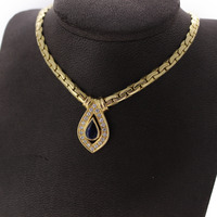 Juweel Collier geelgoud 18 karaat briljanten en saffier '97598-3004-TWDH' Juweel Collier geelgoud 18 karaat briljanten en saffier '97598-3004-TWDH'