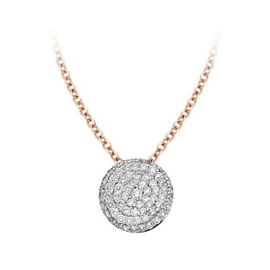 Juweel Bigli Mini Waves collier 18karaat rosegoud met diamant 23H64RWDIA/45 88888 Juweel Bigli Mini Waves collier 18karaat rosegoud met diamant 23H64RWDIA/45 88888